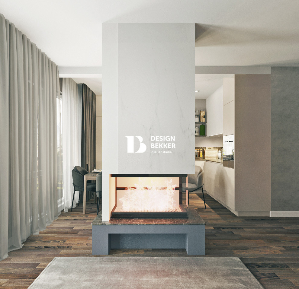 Кухня гостиная в доме КП Андреевка