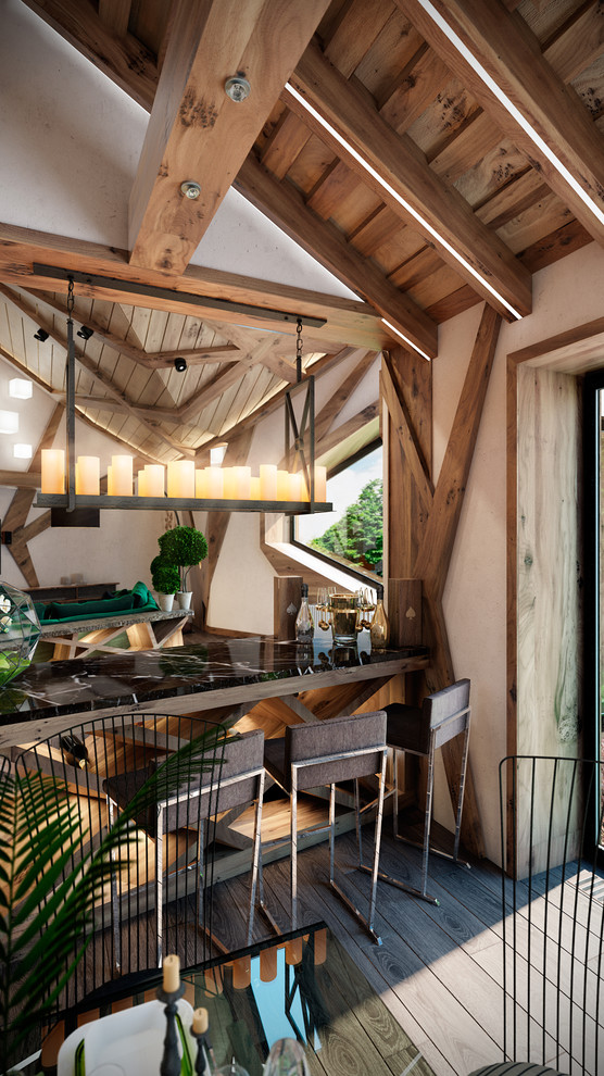 Современная интерпретация шале, просторный загородный дом