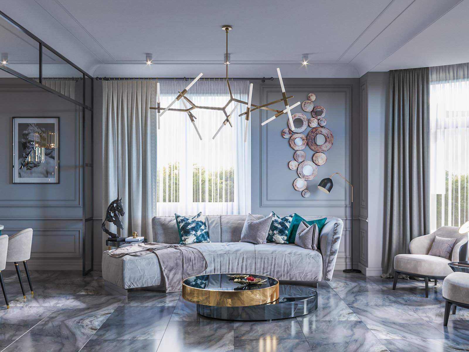 Обложка проекта: Дизайн коттеджа в неоклассическом стиле 260 кв.м. (2018 год)