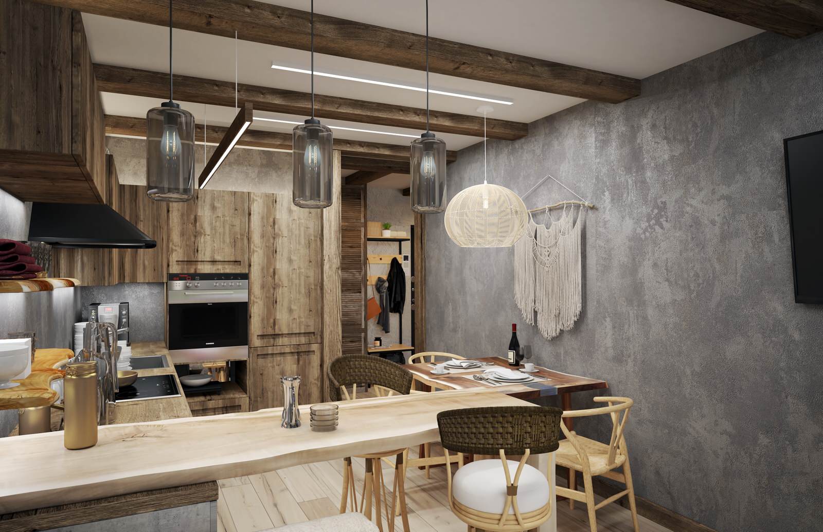 Двухкомнатная квартира. 64 кв.м. в стиле Бохо