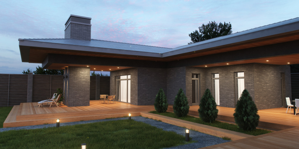 Загородный дом с гаражом и гостевым домом