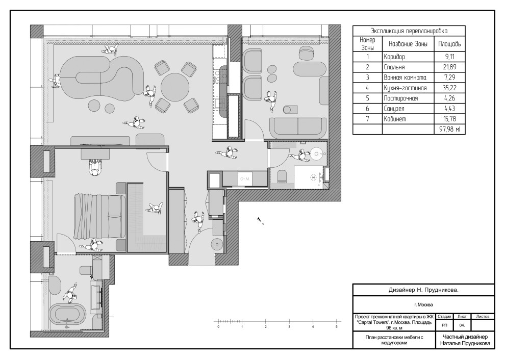 Прихожая из проекта "Оранжевый Блюз" трёхкомнатной к в ЖК Neva Towers, г. Москва