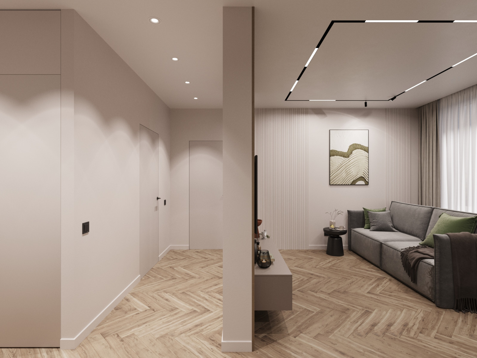 Дизайн-проект - Евротрешка 66 м2 для молодой многодетной семьи