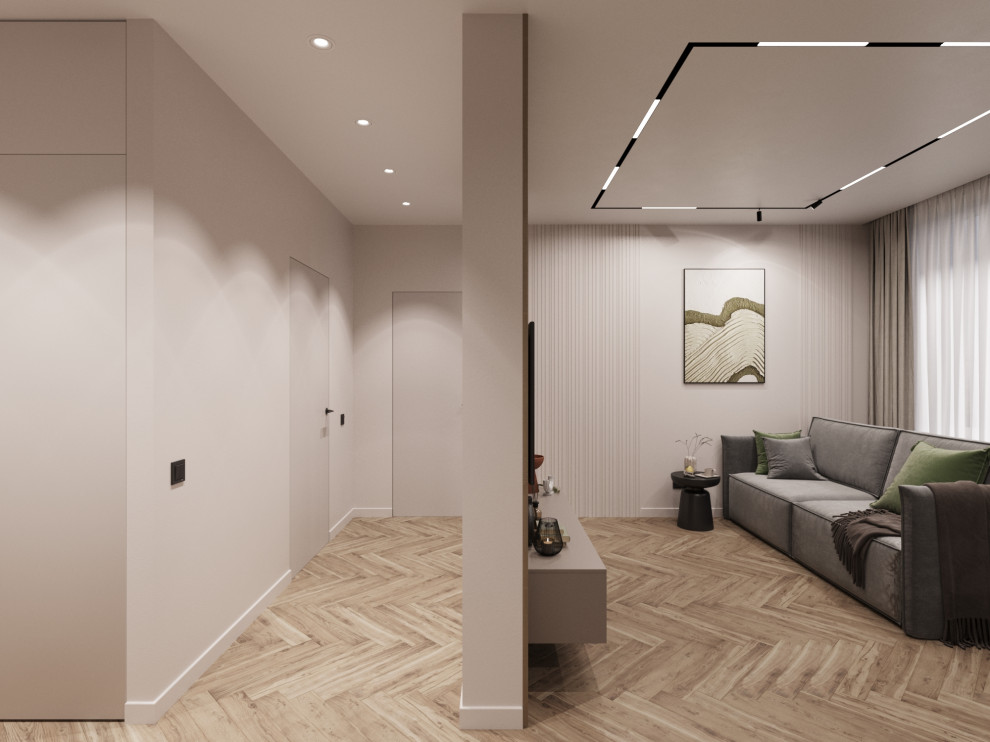 Дизайн-проект - Евротрешка 66 м2 для молодой многодетной семьи