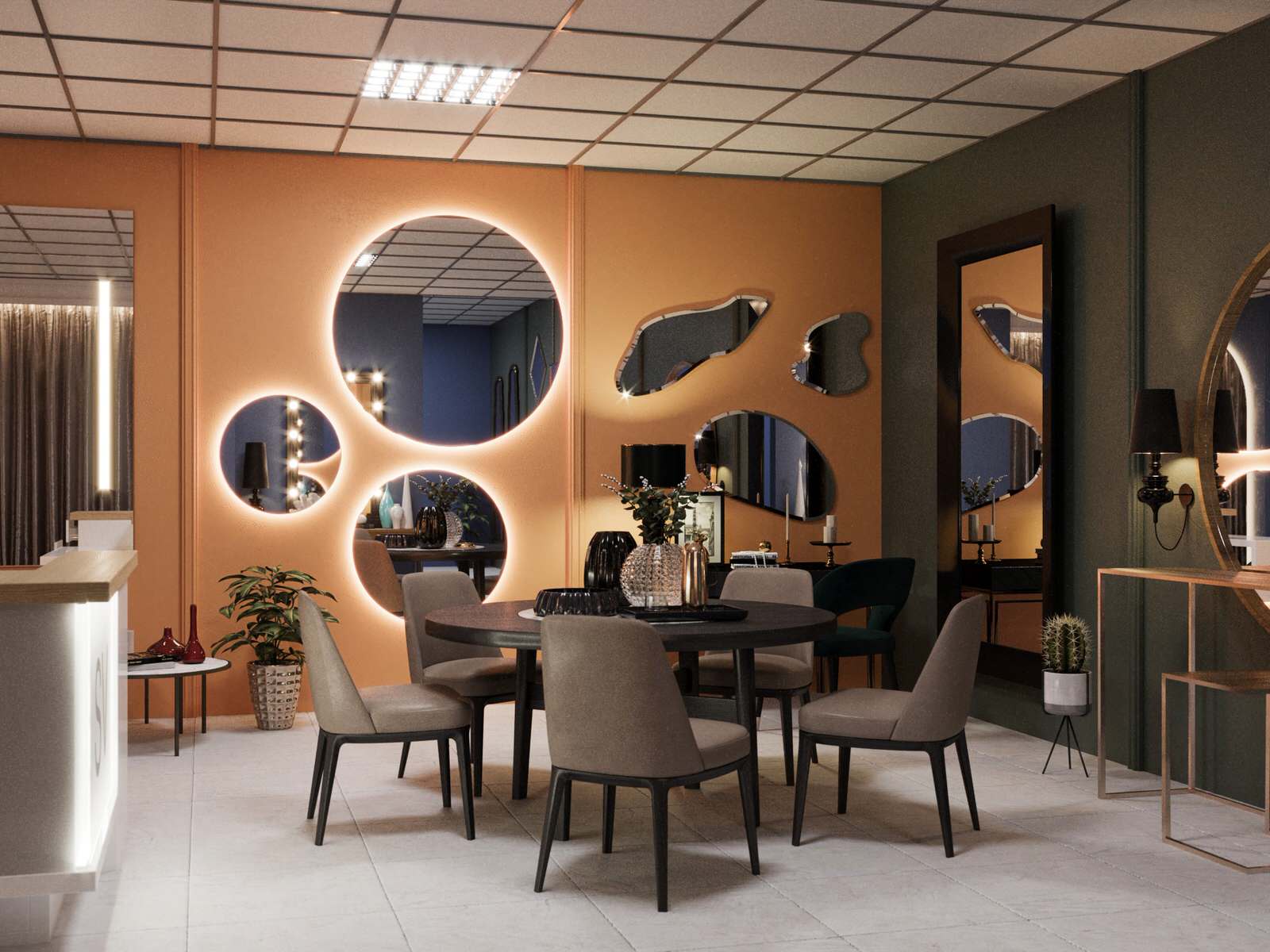 Визуализация Шоу-рум зеркала