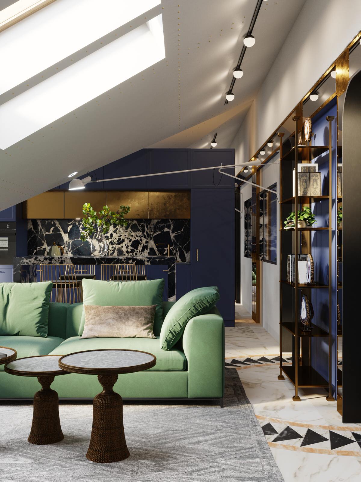 Обложка проекта: Проект двухуровневой квартиры с мансардой