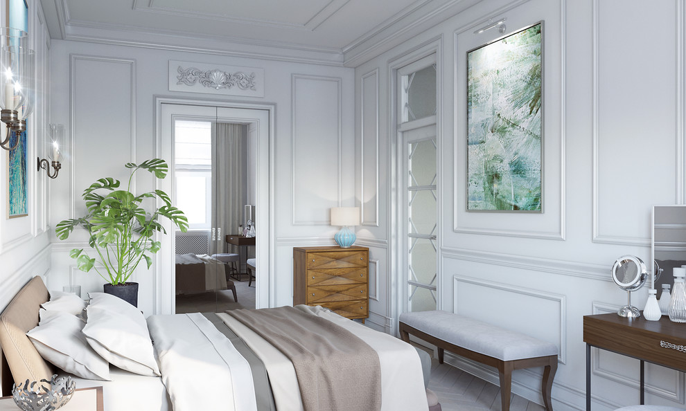 Квартира в сталинском доме на Кутузовском проспекте. Спальня.