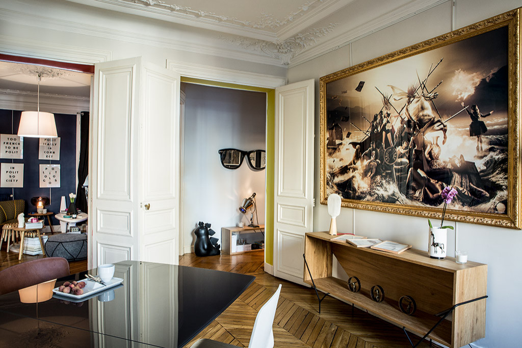 Houzz Франция: Квартира дизайнера, переделанная в домашнюю галерею