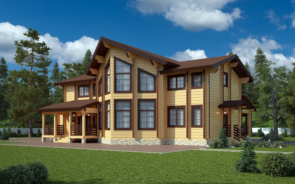 Дом с бассейном | Клееный брус | Пегас 421