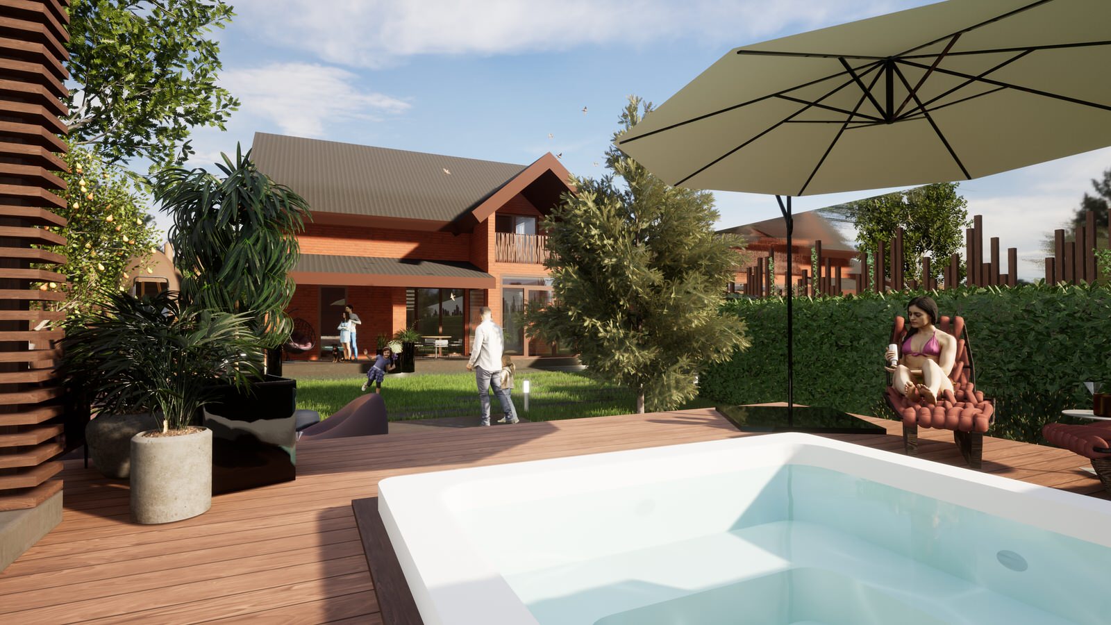 Коттедж ЖСК Горелый Хутор, Ландшафтный дизайн участка 6 соток