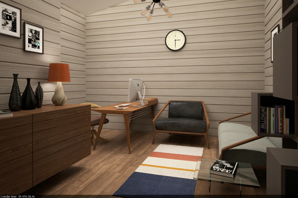 Загородный дом из бруса с яркими акцентами