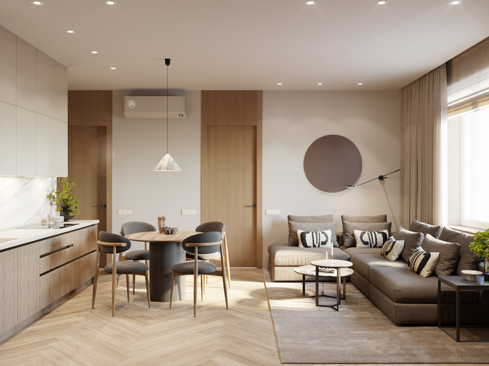 Soft-минимализм в монохромном интерьере трехкомнатной квартиры /ЖК "Балтийский"