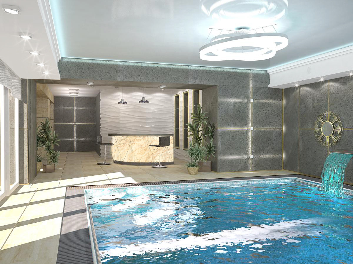 Интерьеры бассейнов в жилых домах