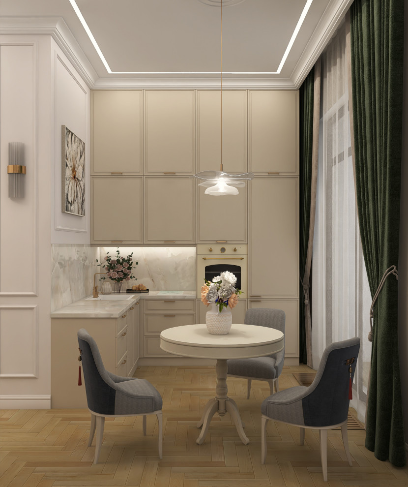 Проект кухни-гостиной в стиле "Неоклассика"