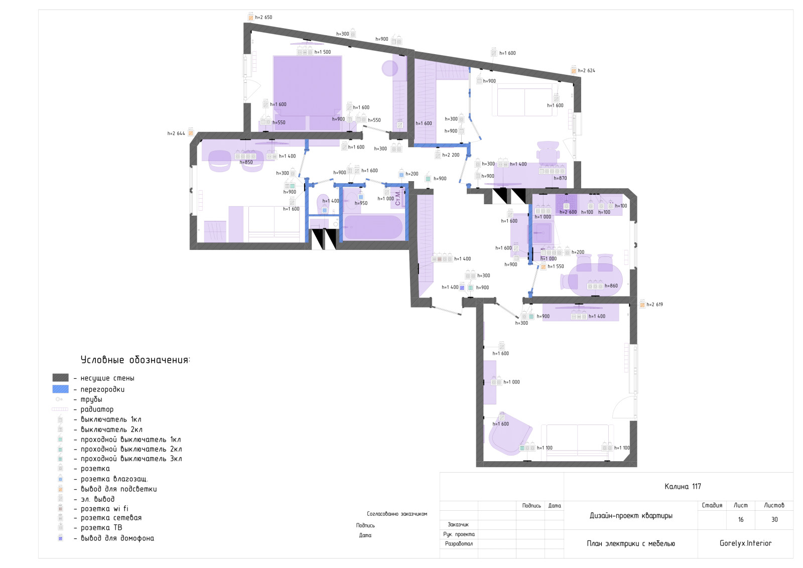 Дизайн-проект квартиры 73кв.м