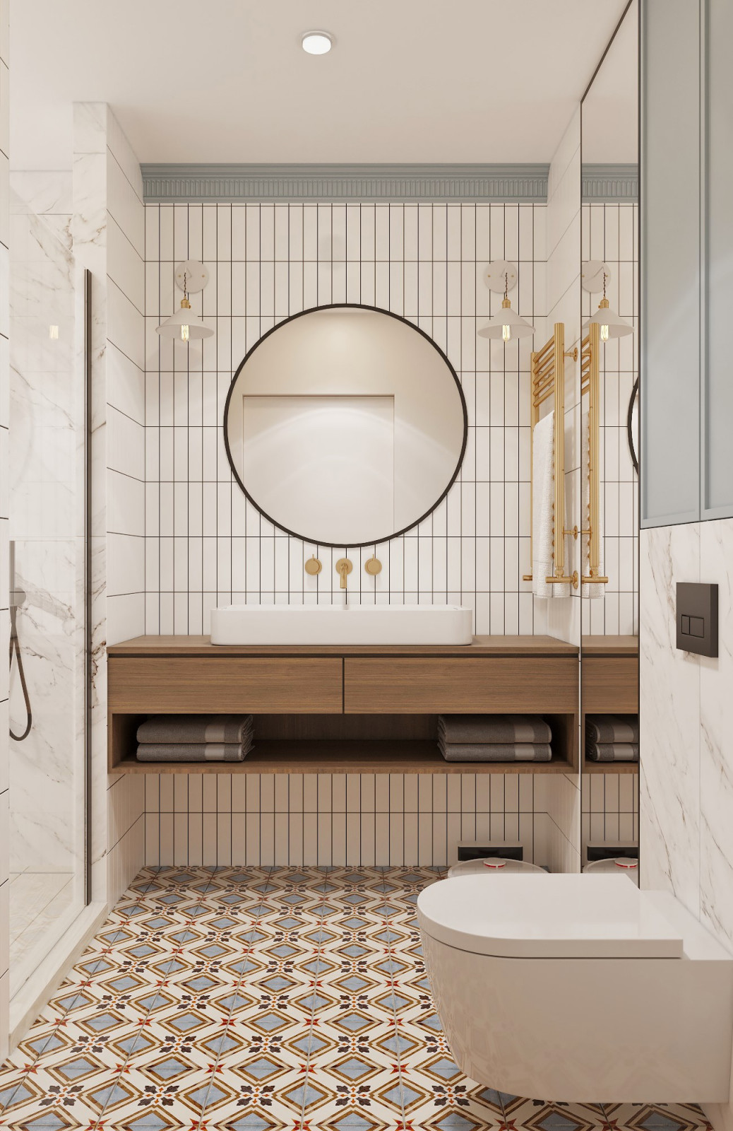 Дизайн проект квартиры с элементами стиля mid-century modern.