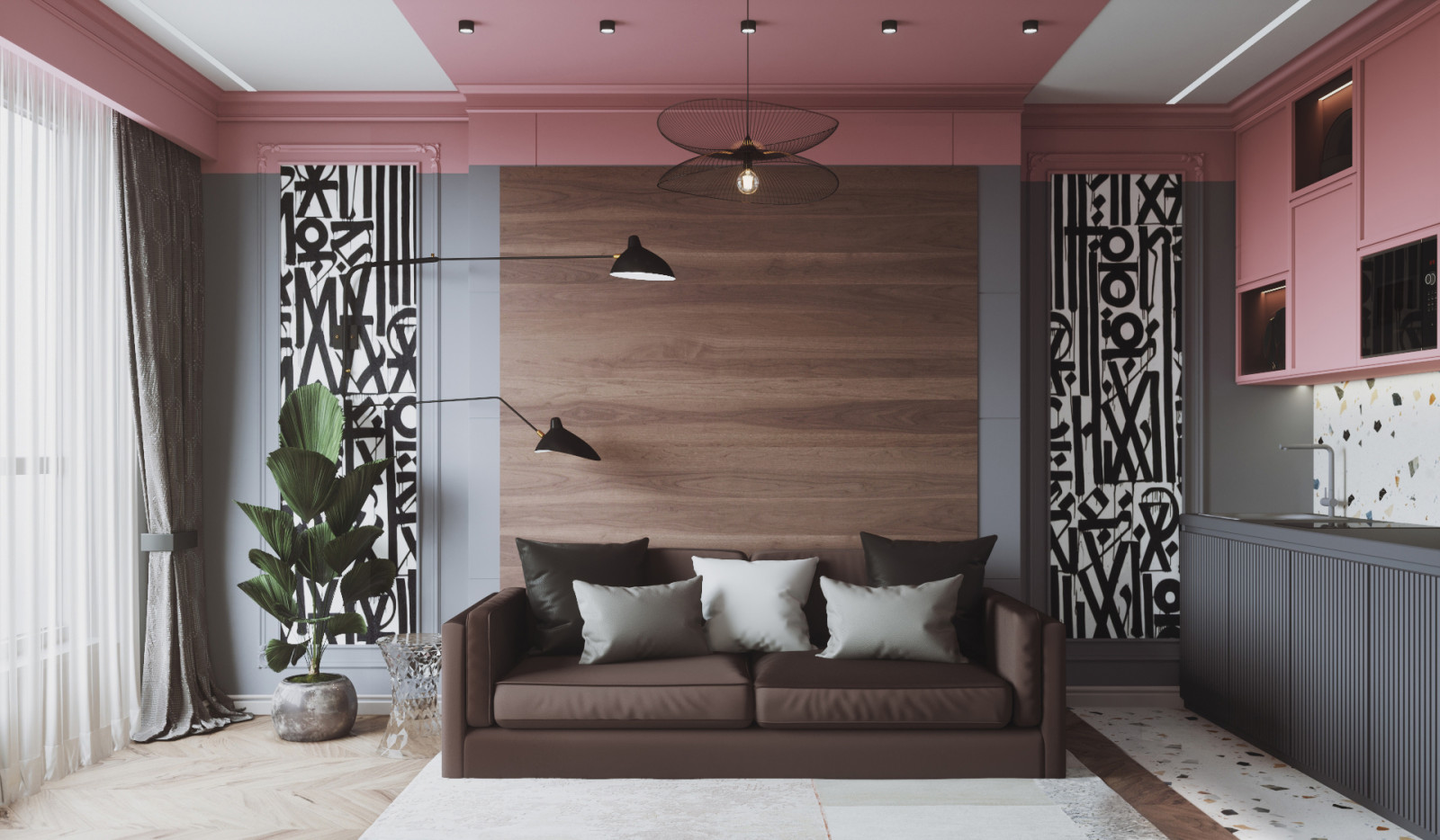 Студия в розовом цвете