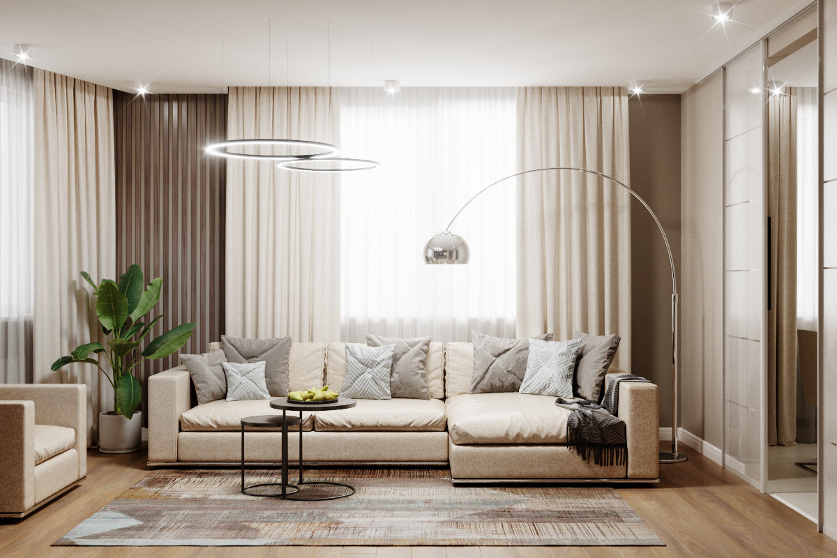 Апартаменты в Москве 90 кв.м. гостиная