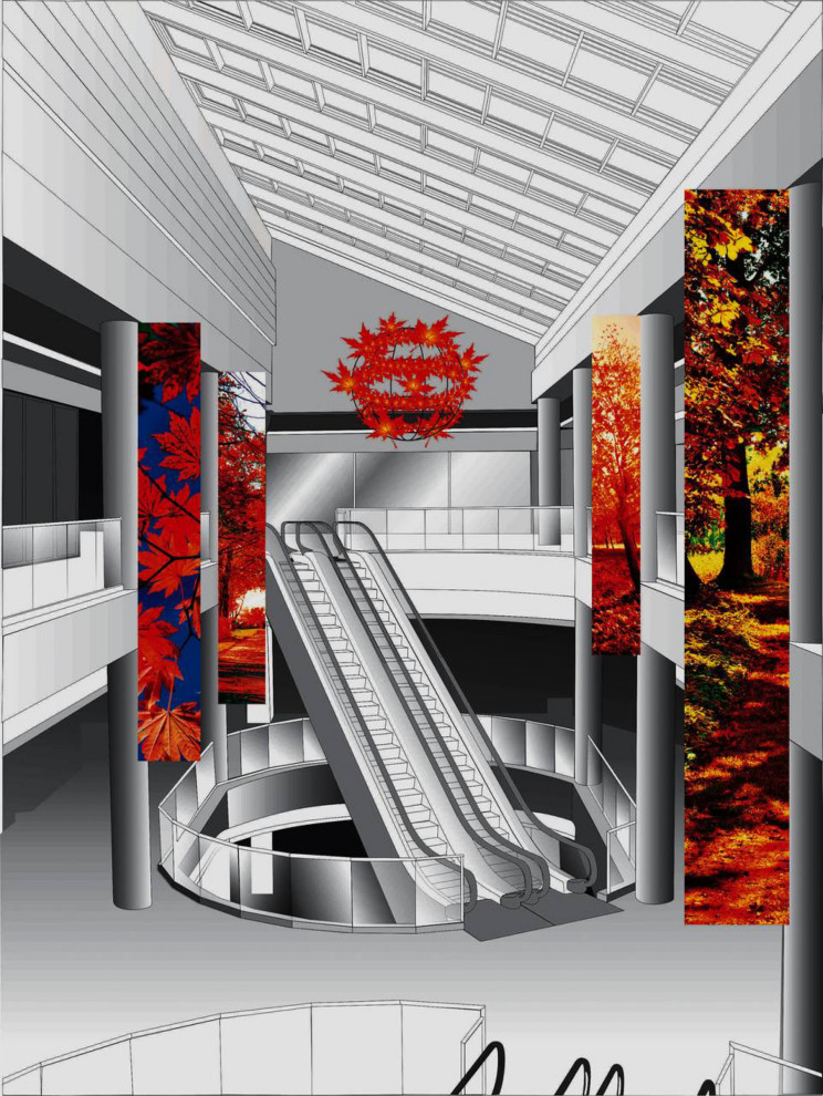 Обложка проекта: Эскиз праздничного оформления торгового центра