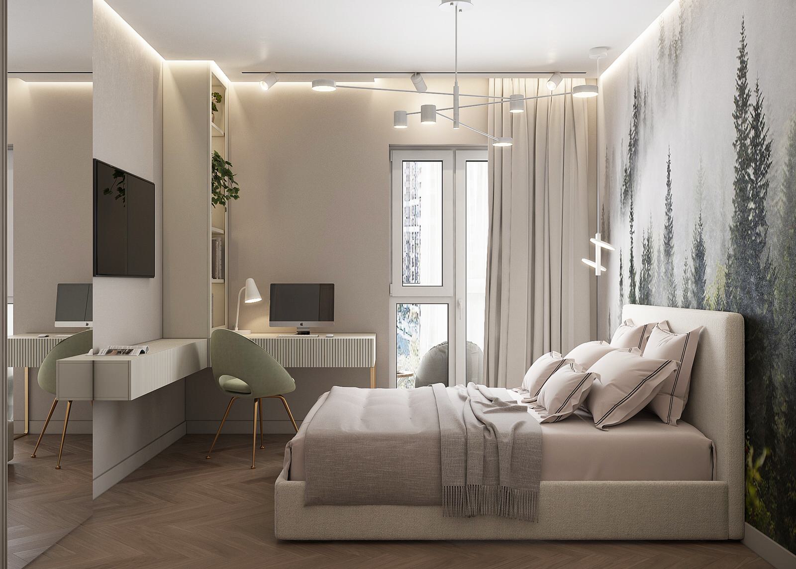 Современный светлый интерьер квартиры