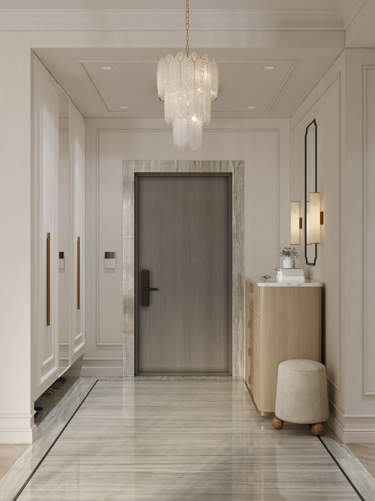 Светлая квартира с французским камином