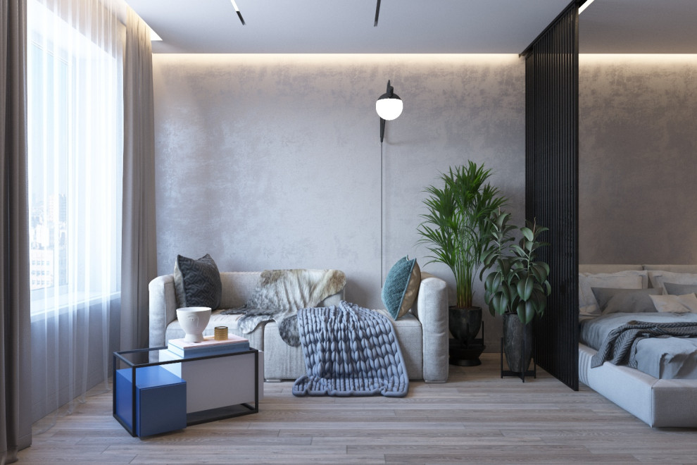 Дизайн интерьера в ЖК Фамилия. Гостиная-Спальня