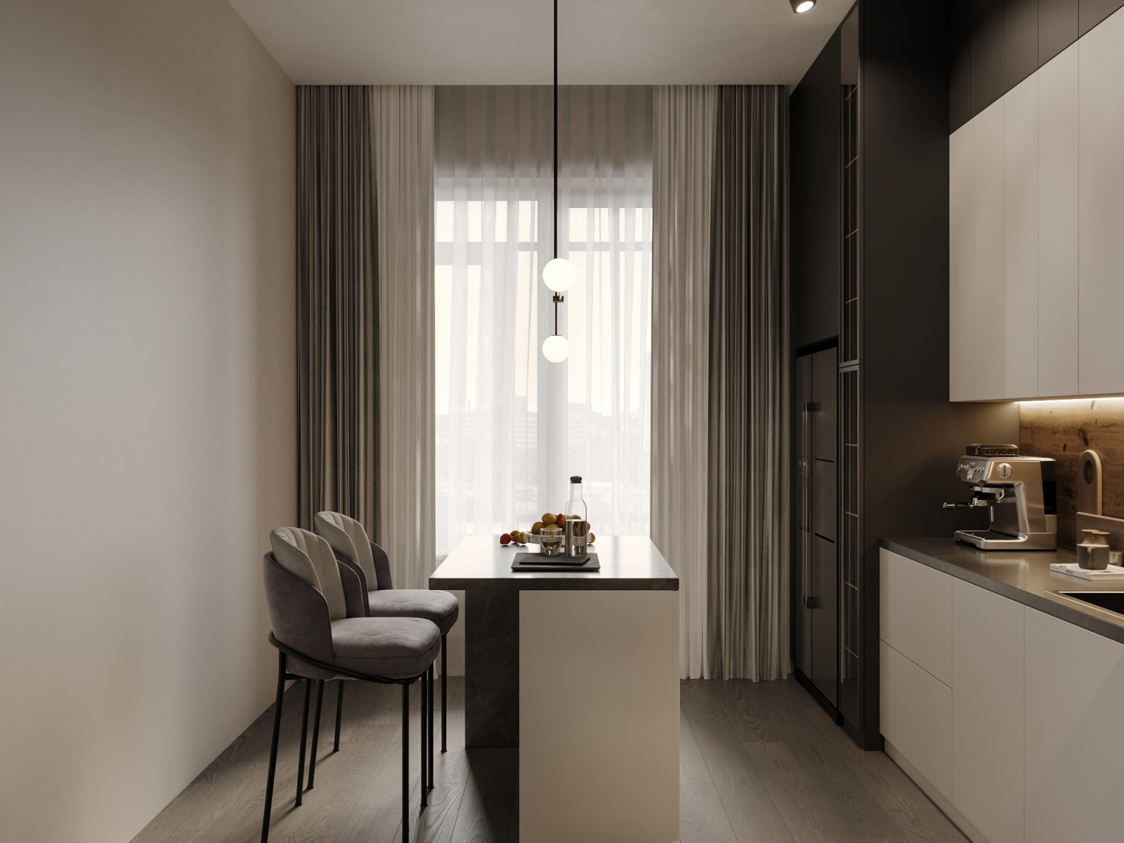 Светлая квартира для семьи из двух человек