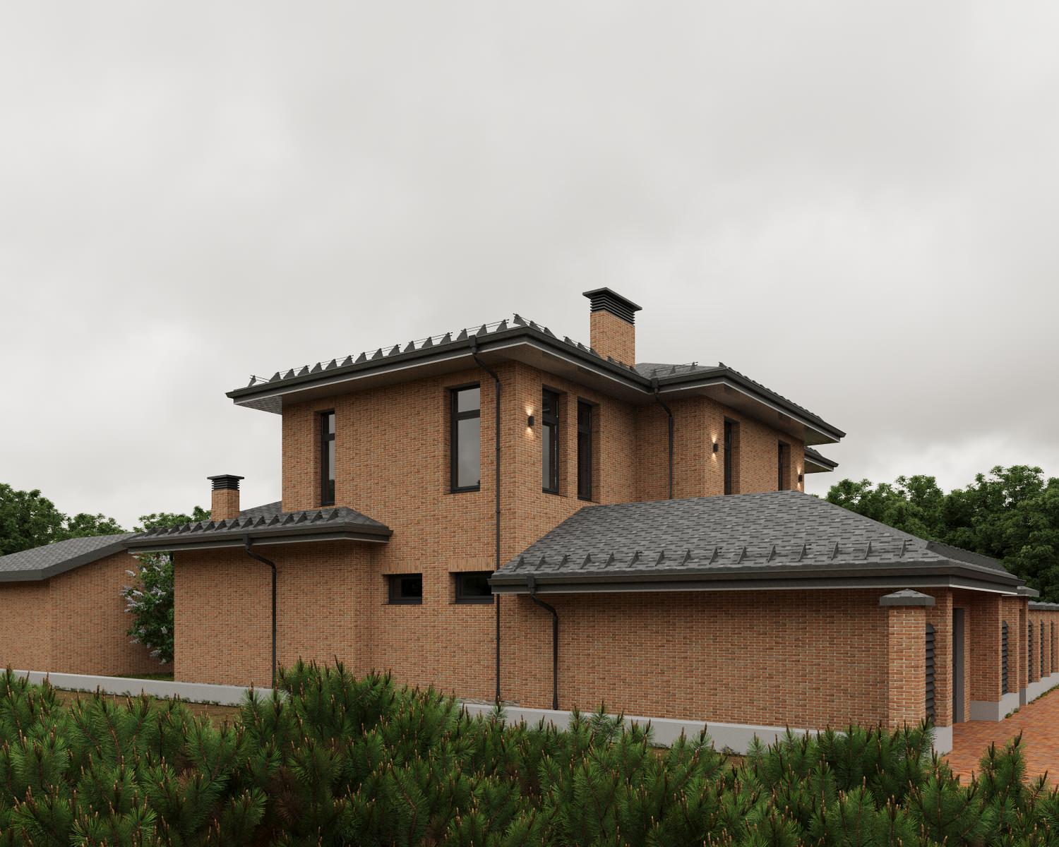 2-х этажный дом в классическом стиле со вторым сетом