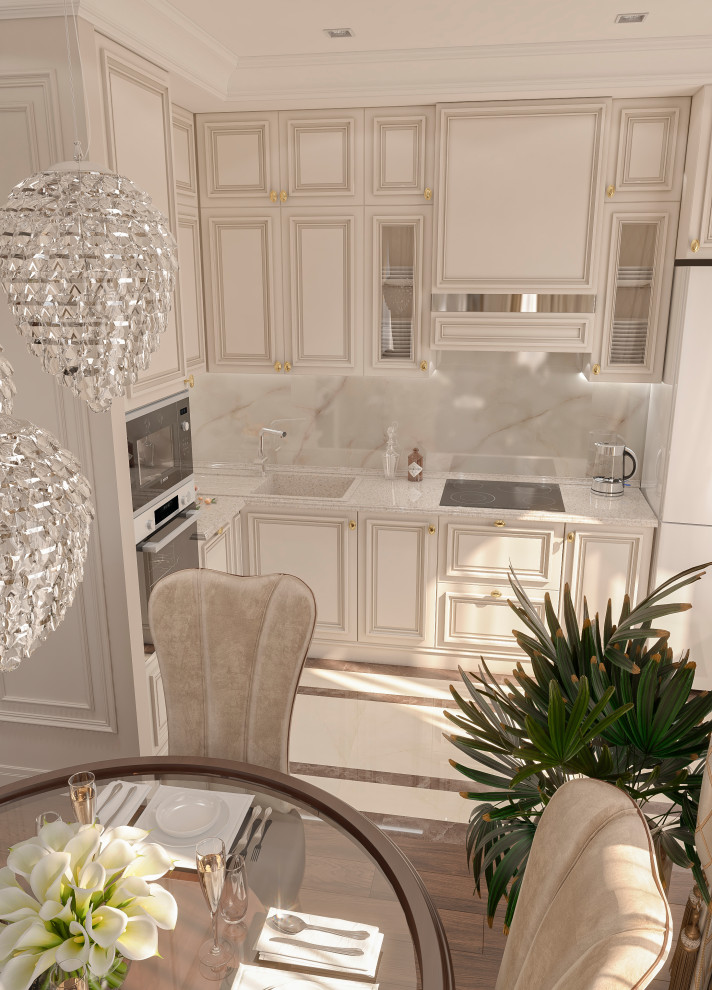 Квартира в классическом стиле с существующей мебелью.