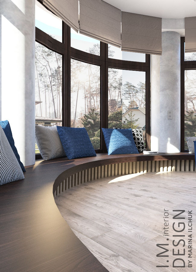 Загородный дом 400 кв.м. Холлы и вторая гостиная.