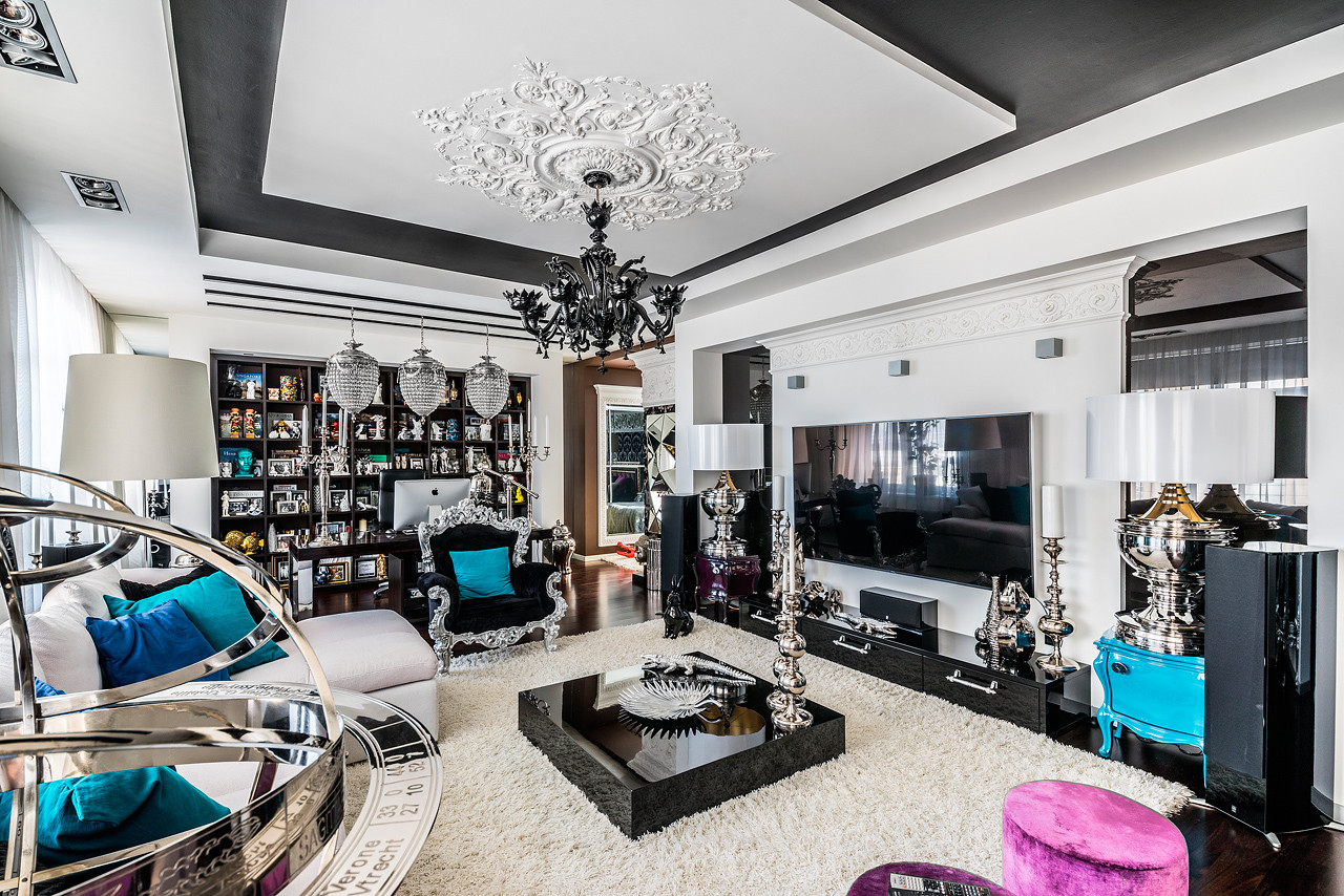 Съёмка интерьера квартиры в стиле фьюжн.