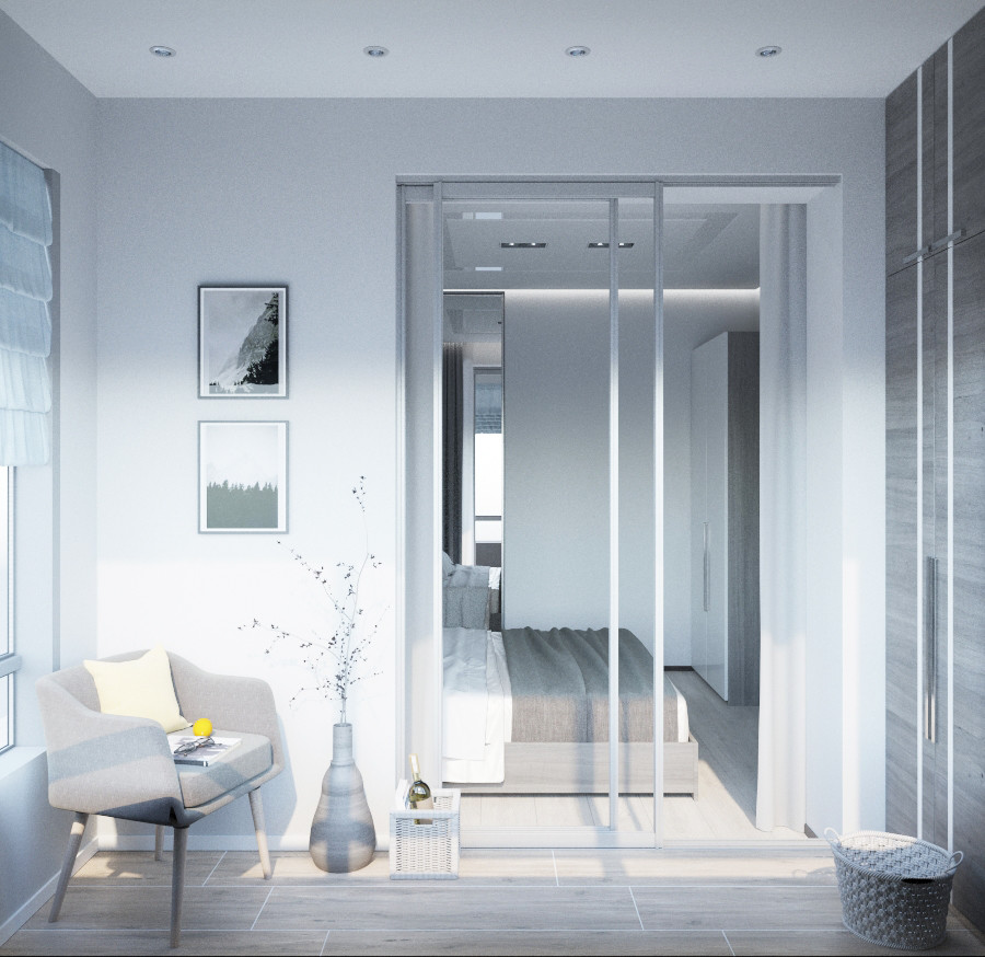 Обложка проекта: ЖК Спасский мост Двухкомнатная квартира в стиле минимализм 55м2