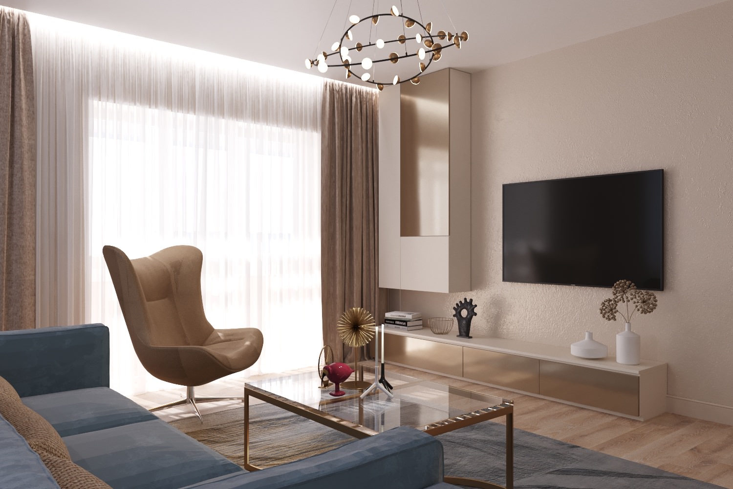 Обложка проекта: Дизайн проект квартиры в ЖК "Дом у озера" 90кв.м