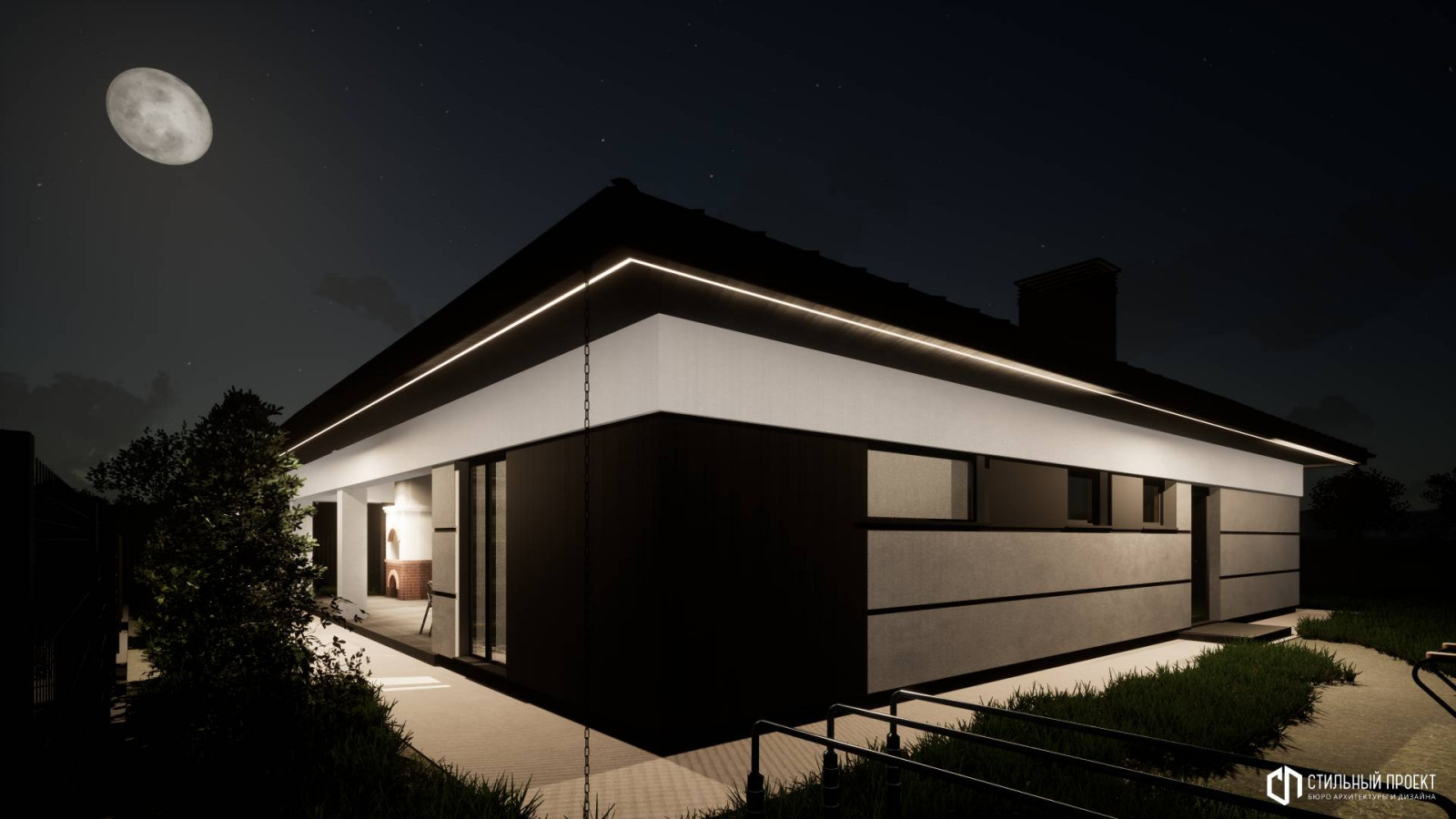 Обложка проекта: Одноэтажный дом с гаражом