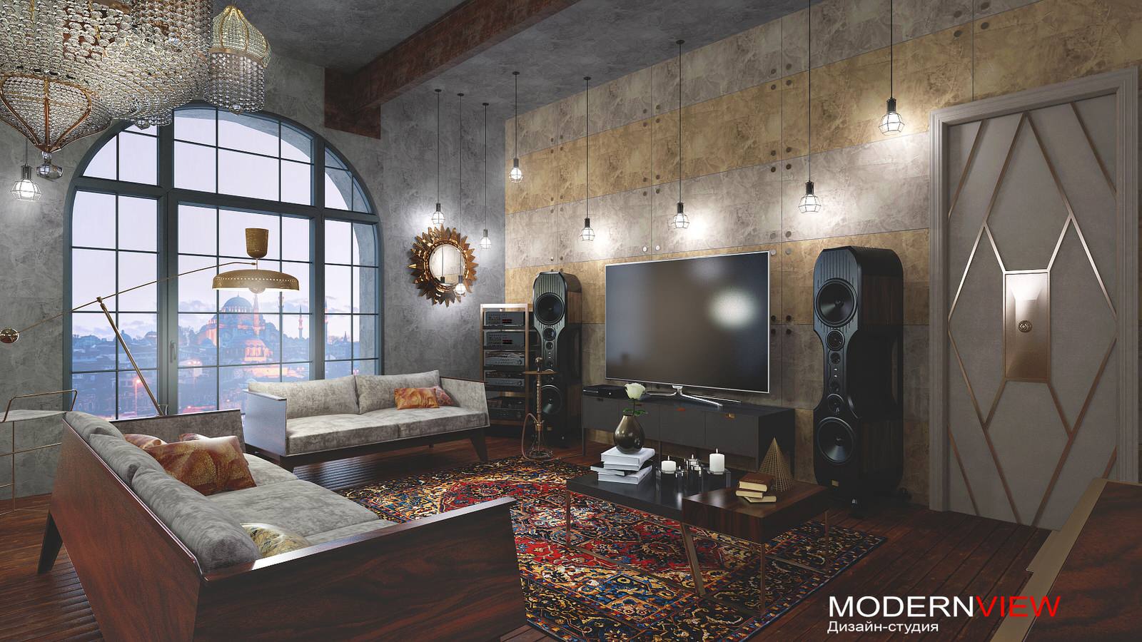 Дизайн проект "Стамбул"Дизайн проект гостиной в восточном стиле, второй вид