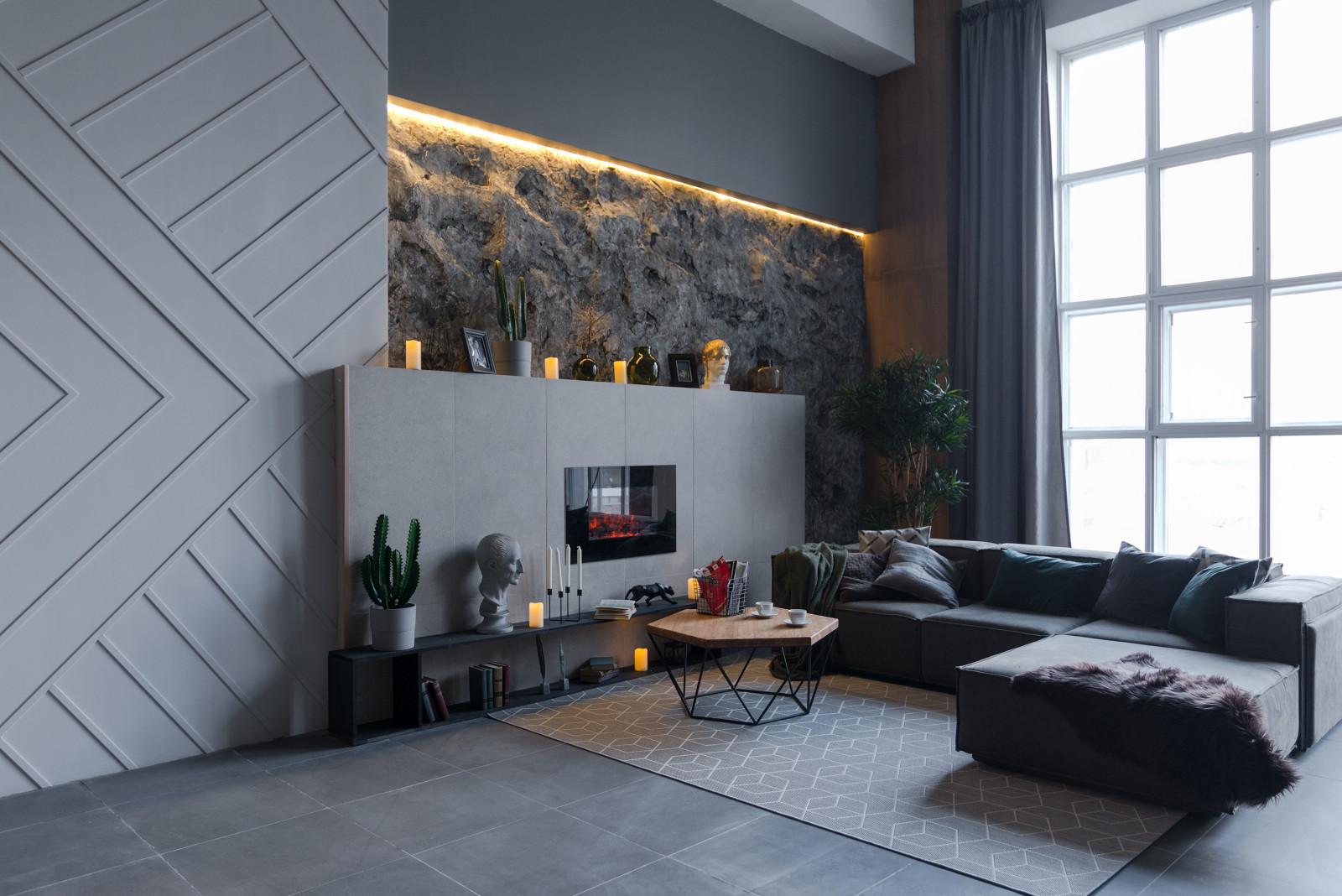 The Graphite interior design | decorative gray space