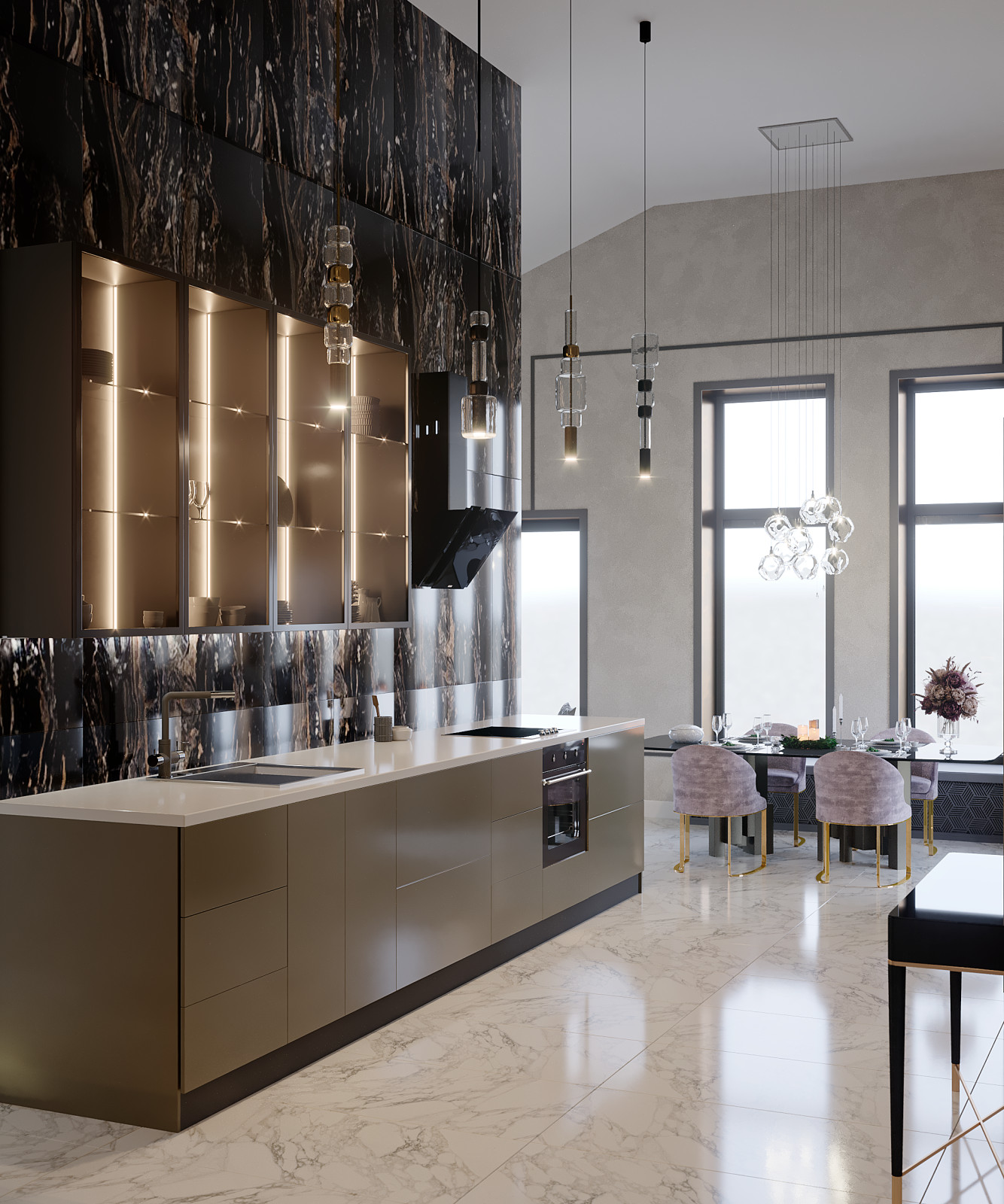 Двухэтажный дом со вторым светом "Искристая прохлада грез"