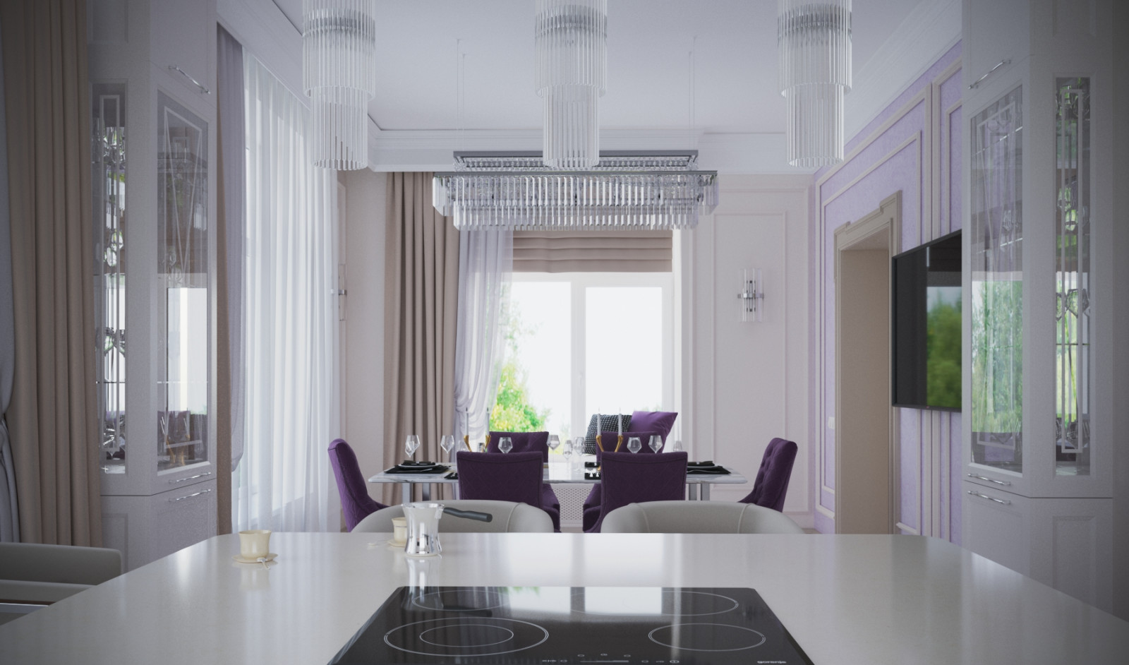 Дом 200 кв.м. _ Современная классика_ Кухня-столовая