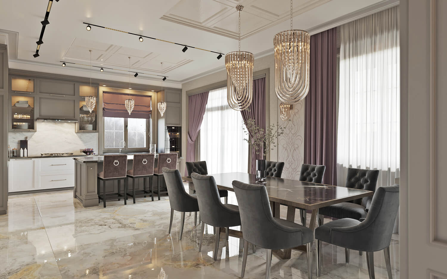 Дизайн интерьера жилого дома. Современная классика.