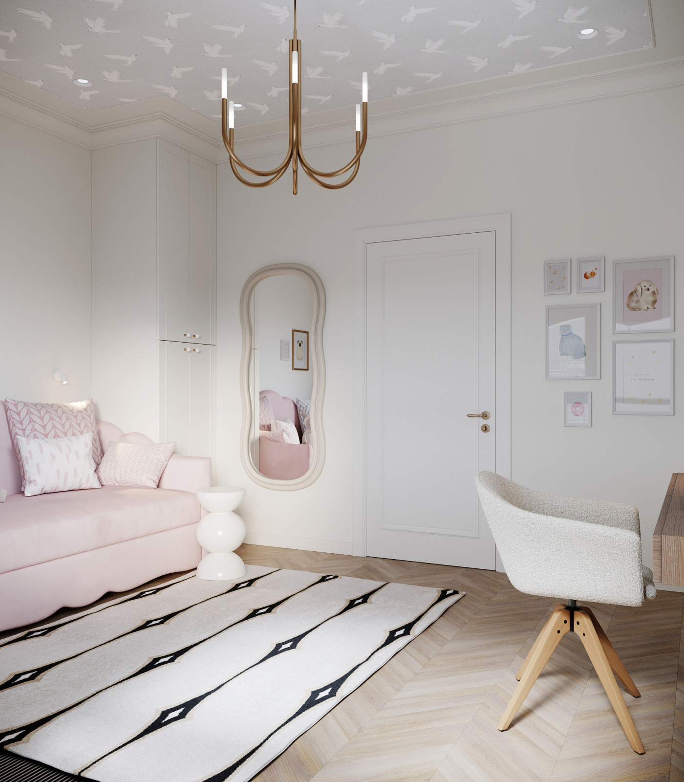 Светлая квартира с французским камином