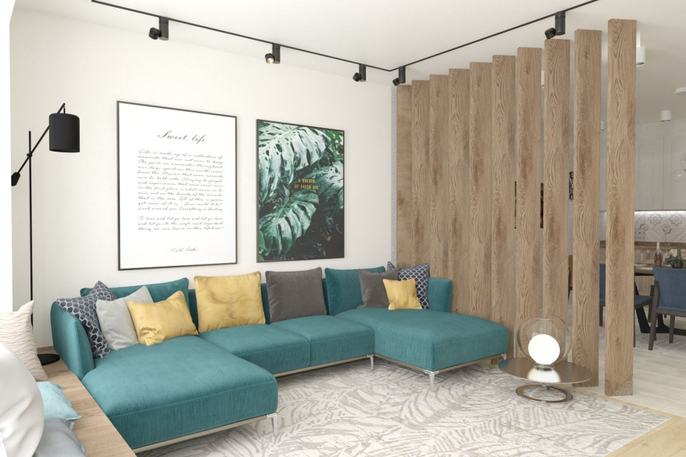 Гостиная в частном доме для большой семьи