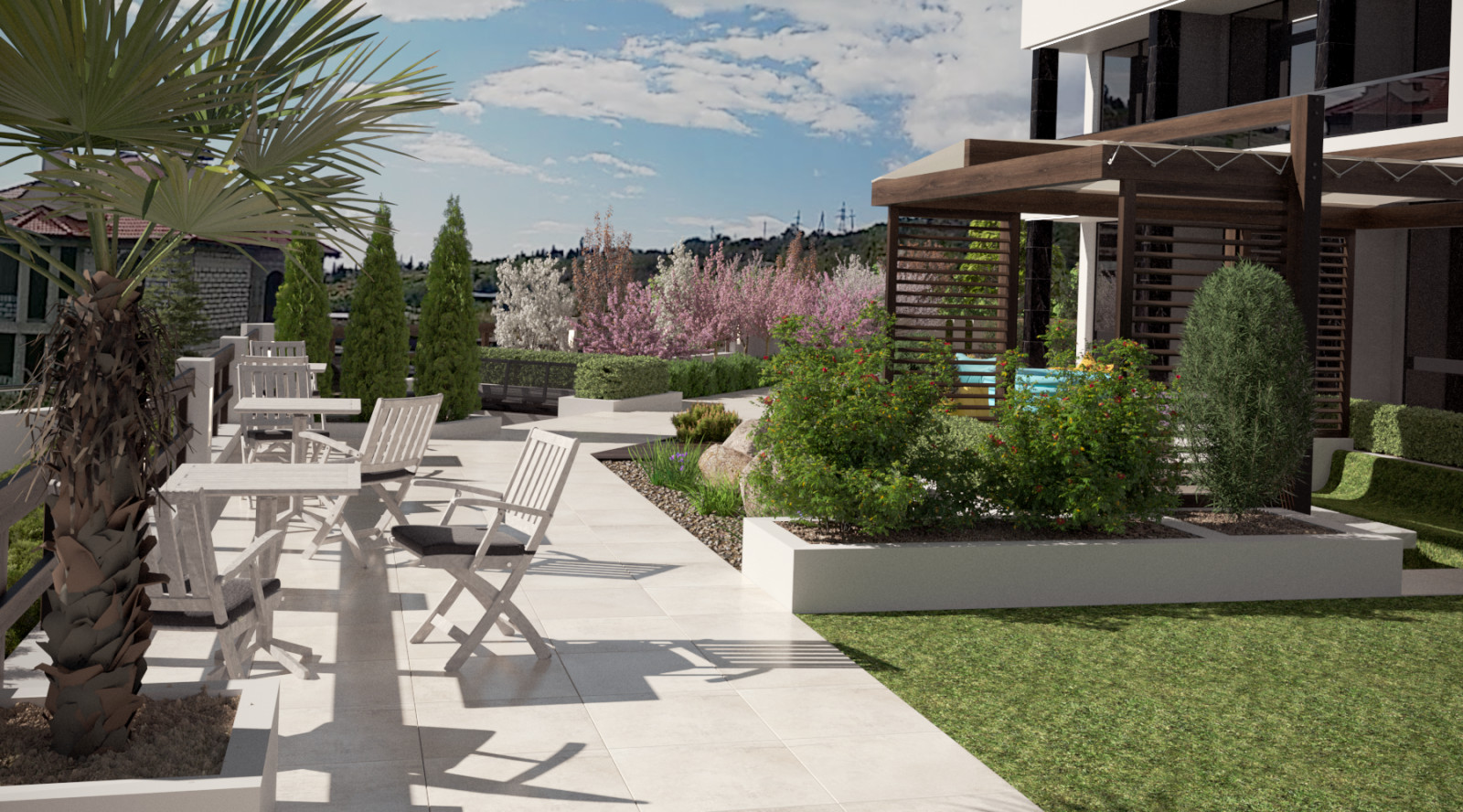 Проект благоустройства территории мини-отеля в Гурзуфе. Ландшафт