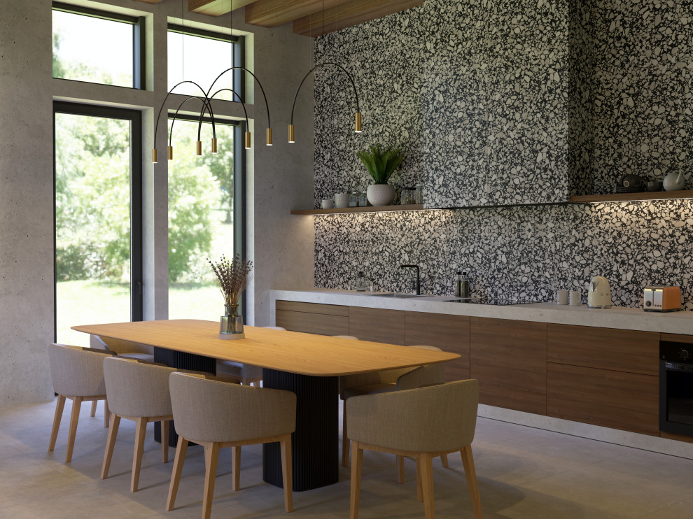 Кухня-гостиная в загородном доме