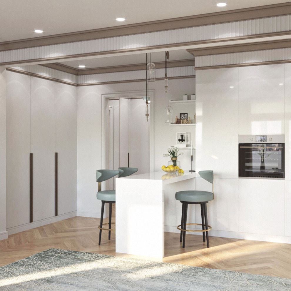 Дизайн интерьера квартиры-студии для современной модной девушки