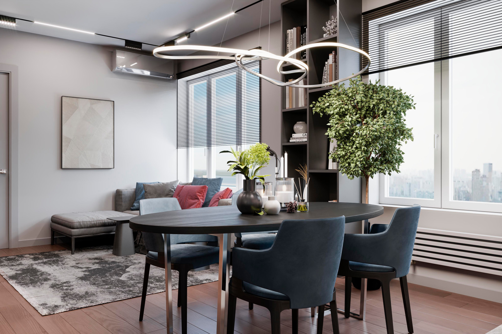 Дизайн и ремонт квартиры в ЖК «Level Амурская» — Сложный серый