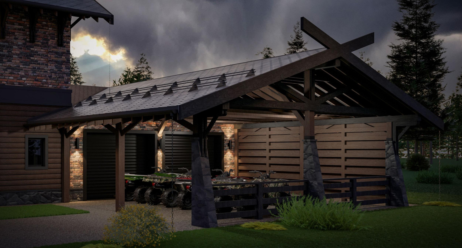 Дом с парилкой в стиле Шале