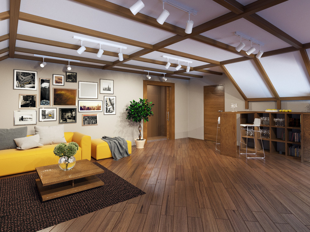 Гостиная на мансарде.