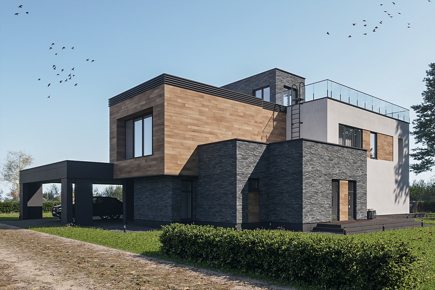 Загородный дом в современной стиле