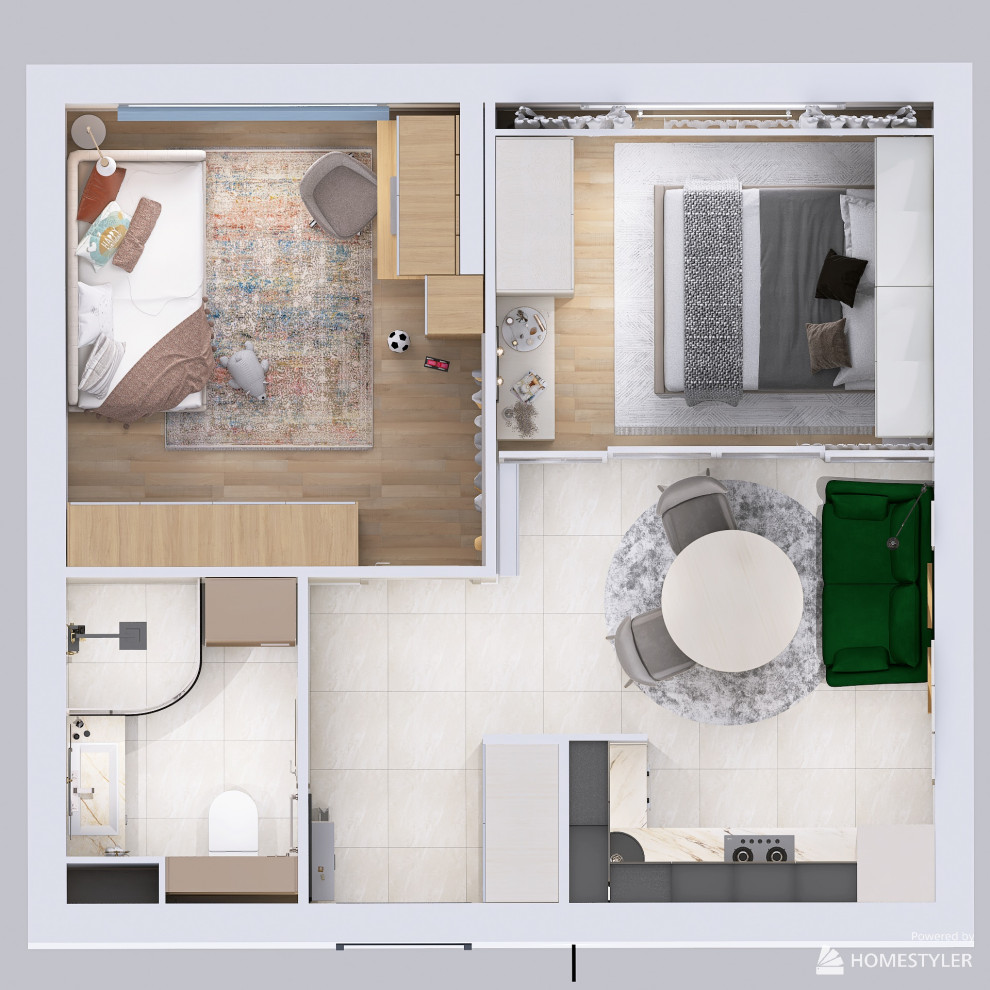 Обложка проекта: Двухкомнатная квартира 39 кв.м ЖК Дмитровский парк