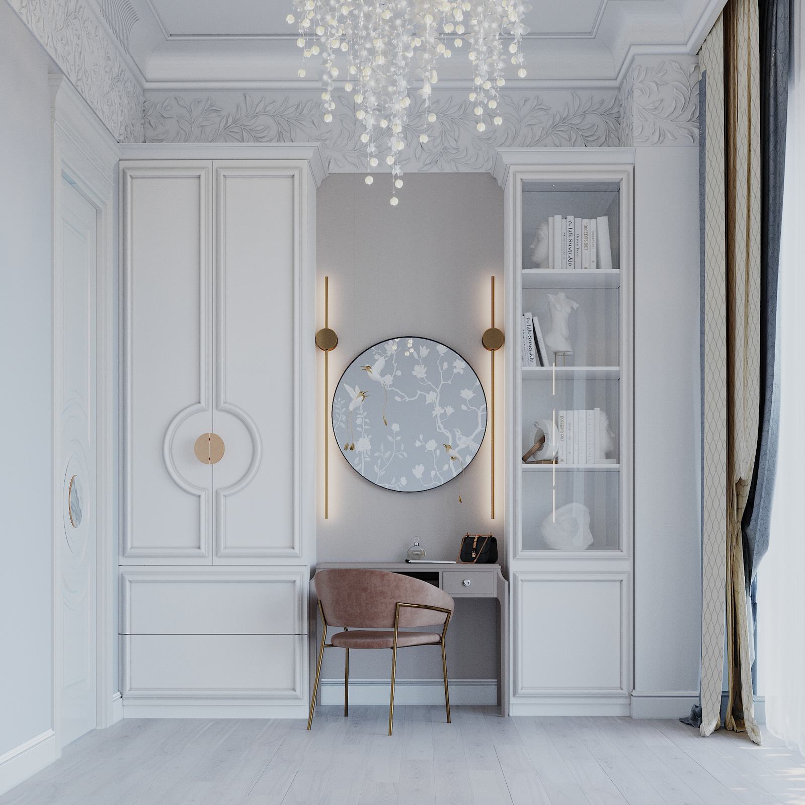 Спальня цветущий сад для девушки.